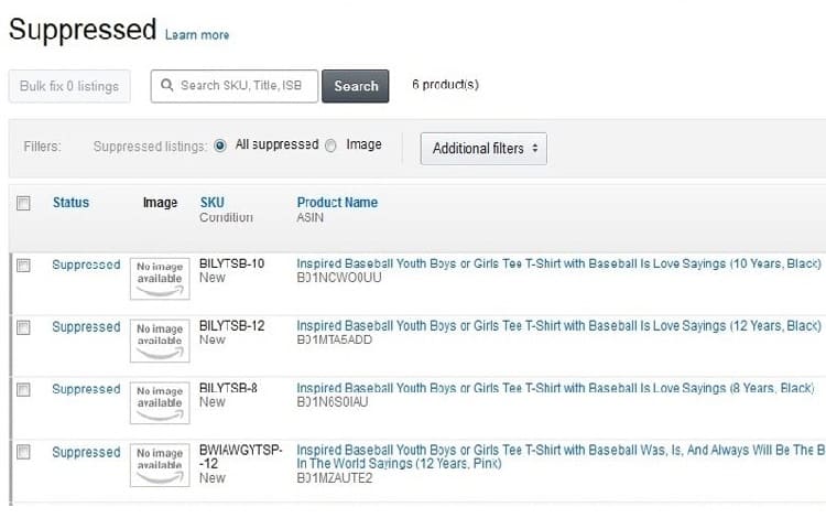 what surpressed listing means
